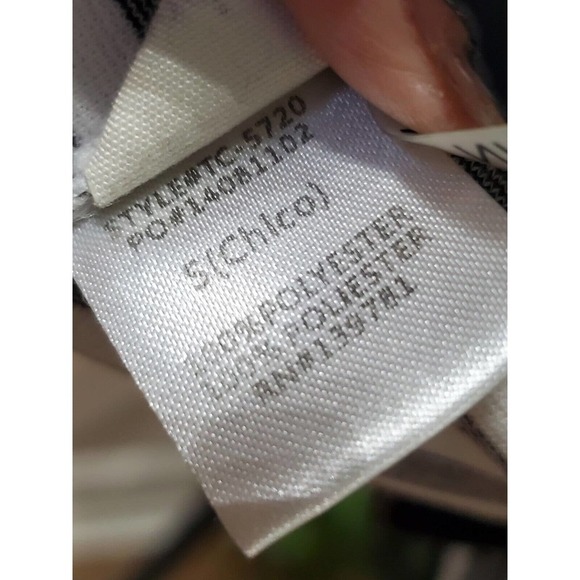 Tea & Cup Black White Striped Long Sleeve Back Zip Knee Length Dress Size Small - Picture 9 of 10